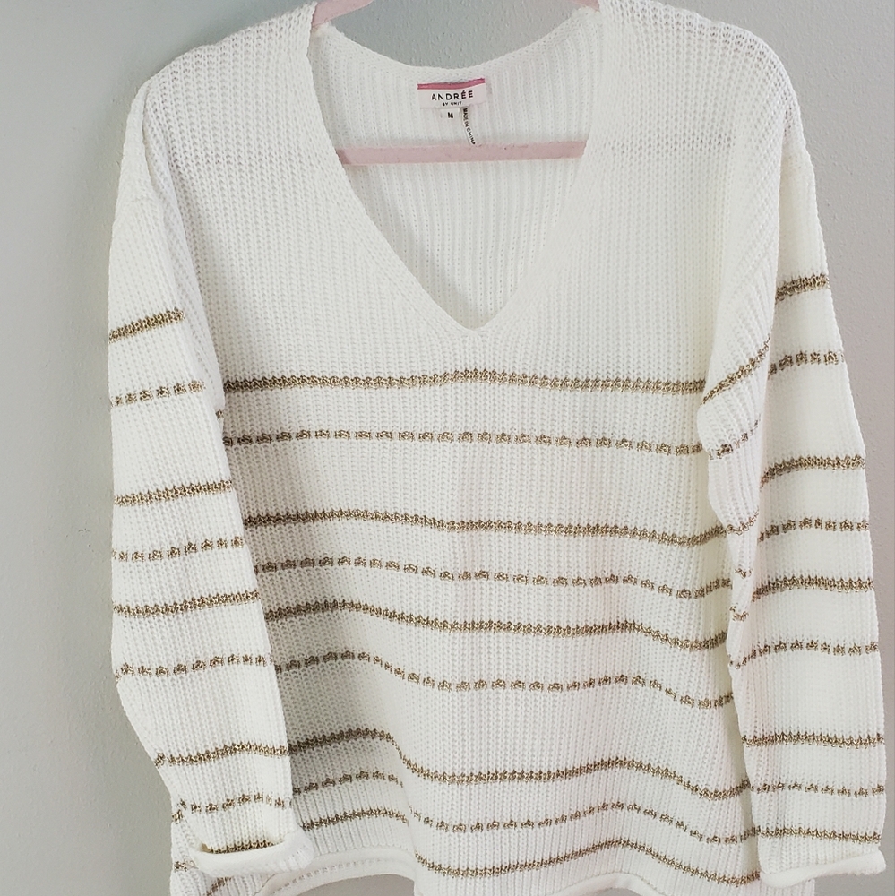 White and Gold Sweater